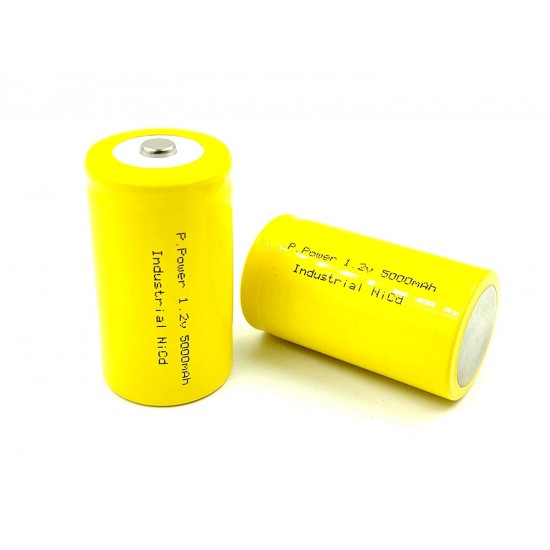 2pcs 1.2V 5000 mah D Cell Ni-Cd Rechargeable Battery for Home toys clock