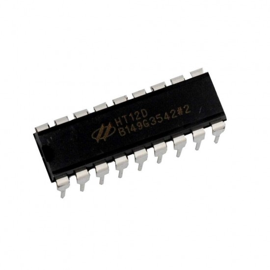2Pcs HT12D Decoder, 2/12 Series, CMOS, 2.4 V to 12 V, DIP-18 For DIY