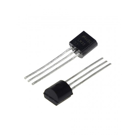 2Pcs LM35DZ LM35 Temperature Sensor IC, Voltage, ± 0.4°C, 2 °C, 100 °C, TO-92, 3 Pins