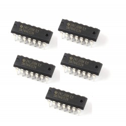 5pcs 74HC02 7402 IC NOR Gate Logic Gate, 2 Input, 5.2 mA, 2 V to 6 V, DIP-14