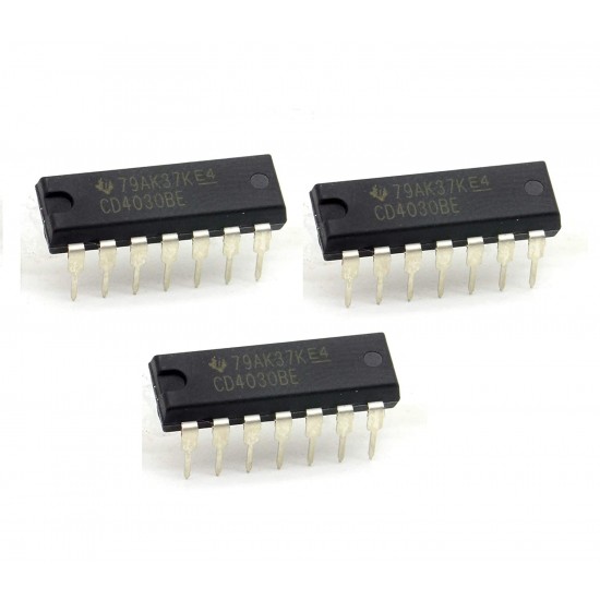 3Pcs CD4030BE 4030 IC Quad XOR Gate, 4 Gate, 2 Input, 6.8 mA, 3V to 18V, DIP-14