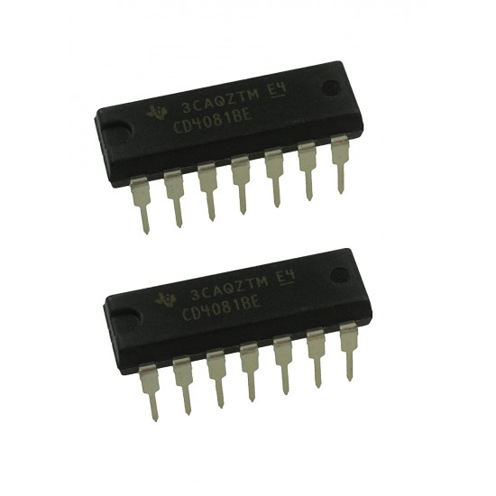 2Pcs CD4081BE 4081 AND Gate, CD4081, 2 Input, 6.8 mA, 3 V to 18 V, DIP-14