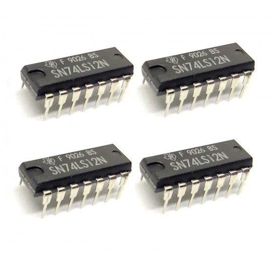 4Pcs 7412 IC SN74LS12N SN74HC12N Triple 3-Input NAND Gates with Open collector output