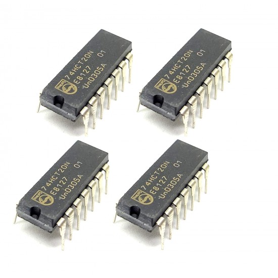 4Pcs SN74HC20D 74HCT20N 7420 IC Logic Gate NAND Gate, 74HC20, 4 Input, 5.2 mA, 2 V to 6 V