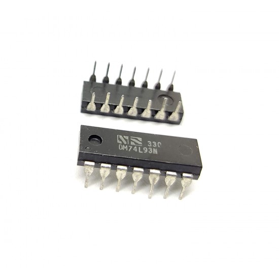 1Pcs 7493 IC SN74LS93N DM74L93N 4-Bit UP Binary Counter, LS Family, 42 MHz, 4.75 V to 5.25 V, DIP-14