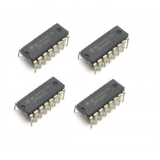 4Pcs 74HC4017N 744017 IC Logic IC Decade Counter, HC Family, 83 MHz, 2 V to 6 V, DIP-16