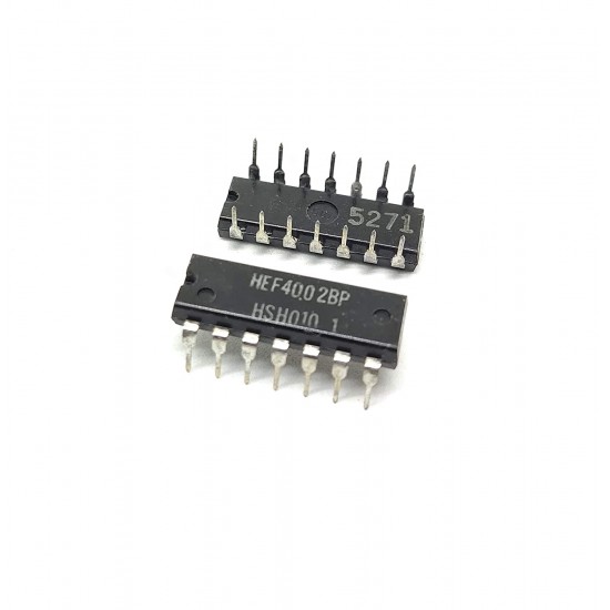 4Pcs HEF4002BP 4002 IC Logic Gate NOR Gate, HEF4000 Family, 2 Gate, 4 Input, 2.4 mA, 4.5V to 15.5V, DIP-14