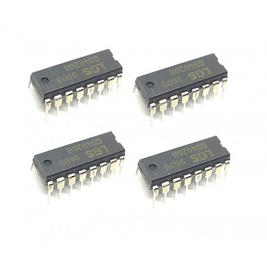 4Pcs 4020 IC CD4020BE Binary Ripple Counter, 24 MHz, 1 Gate, 1 Input, 3 V to 18 V, DIP-16