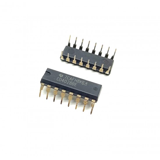 2Pcs 4028 IC CD4028BE Logic IC BCD to Decimal Decoder, 10 Output, 6.8 mA, 3 V to 18 V, DIP-16
