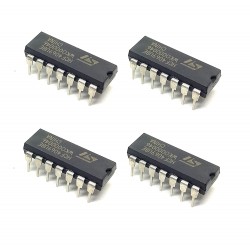 4Pcs 4069 IC CD4069UBE Logic IC CMOS Hex Inverter, CD4069, 6 Input, 6.8 mA, 3 V to 18 V, DIP-14