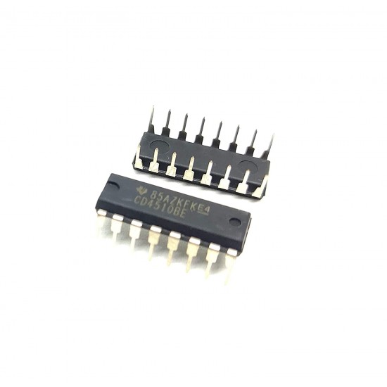 2Pcs CD4510BE 4510 IC CMOS Binary Up/Down Counter, D- Type Flip Flop, 8 MHz, 3 V to 18 V, DIP-16