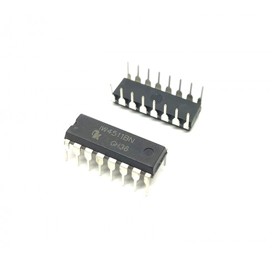 2Pcs CD4511BE IW4511BN 4511 IC BCD to 7 Segment Decoder/Driver/Latch, 7 Output, 6.8 mA, 3 V to 18 V