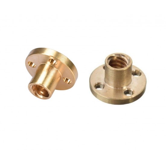 2Pcs M8 nut 1.25mm Pitch 8mm T Nut Brass round Flange Single Nut for 3D Printer CNC Robotics
