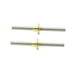 2Pcs 800mm (0.8 mtr) SS304 Threaded Rod M6 6mm OD + M6 nut 1mm Pitch 6mm T Nut Brass round Flange Single Nut for 3D Printer CNC Robotics