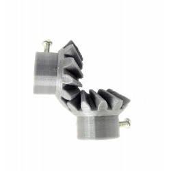 1 Pair 3D Printed Plastic Helical Bevel Gear 12 Teeth, 33mm dia, 10mm Width, 6mm hole, 2.5 Module for DIY Projects