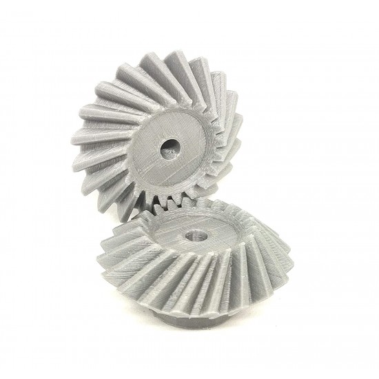 1 Pair 3D Printed Plastic Helical Bevel Gear 20 Teeth, 53mm dia, 15mm Width, 6mm hole, 2.5 Module for DIY Projects