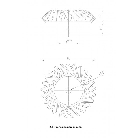 1 Pair 3D Printed Plastic Helical Bevel Gear 25 Teeth, 66mm dia, 15mm Width, 6mm hole, 2.5 Module for DIY Projects