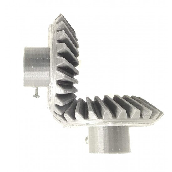 1 Pair 3D Printed Plastic Helical Bevel Gear 25 Teeth, 66mm dia, 15mm Width, 6mm hole, 2.5 Module for DIY Projects