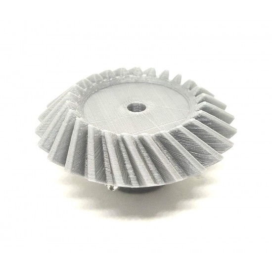 1pcs 3D Printed Left Helical Plastic Bevel Gear 25 Teeth, 66mm dia, 15mm Width, 6mm hole, 2.5 Module for DIY Projects