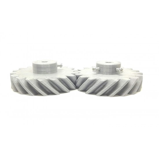 1 Pair 3D Printed Helical Plastic Spur Gear 18 Teeth, 69mm dia, 15mm Width, 6mm hole, 45 degree Helix for DIY Projects