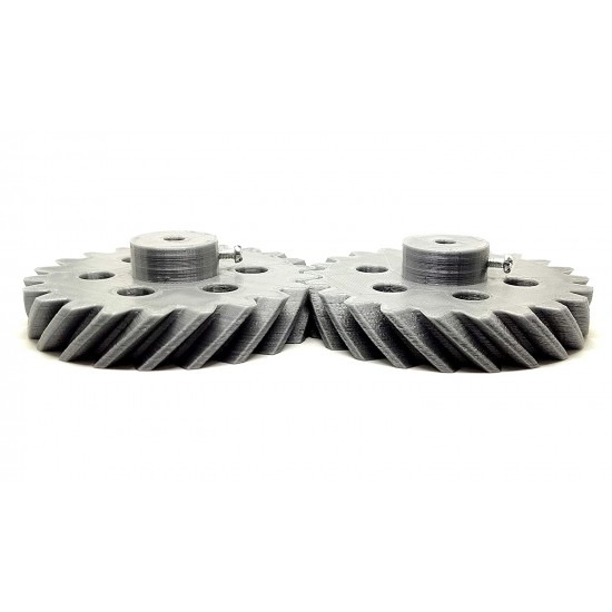 1 Pair 3D Printed Helical Plastic Spur Gear 22 Teeth, 83mm dia, 15mm Width, 6mm hole, 45 degree Helix for DIY Projects