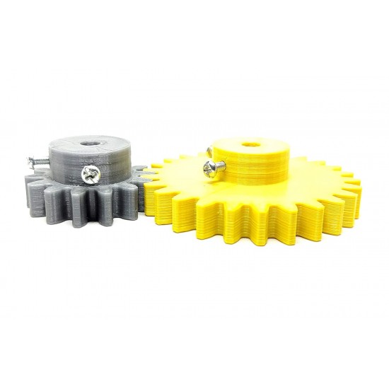 1pcs 3D Printed Plastic Spur Gear 14 Teeth (40mm dia) + 26 Teeth (70mm dia), 10mm Width, 6mm hole for DIY Projects