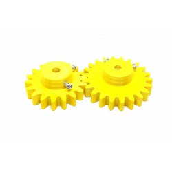 1pcs 3D Printed Plastic Spur Gear 18 Teeth (50mm dia) + 22 Teeth (60mm dia), 10mm Width, 6mm hole for DIY Projects
