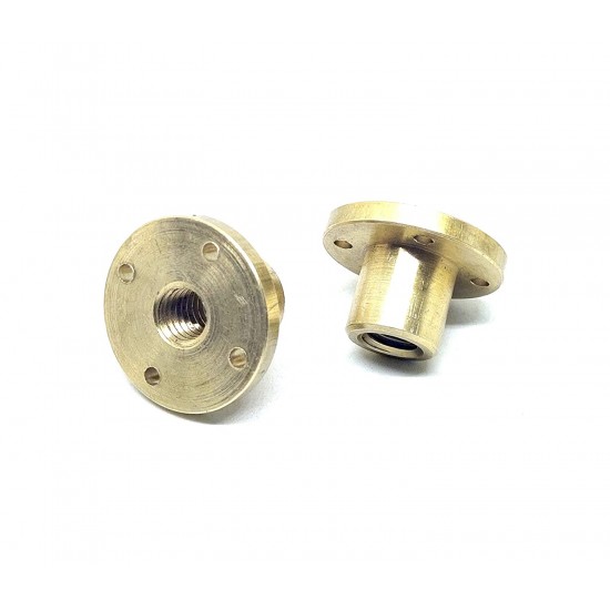 2Pcs 600mm (0.6 mtr) SS304 Threaded Rod M10 10mm OD + M10 nut 1.5mm Pitch 10mm T Nut Brass round Flange Single Nut for 3D Printer CNC Robotics