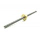 2Pcs 200mm (0.2 mtr) SS304 Threaded Rod M12 12mm OD + M12 nut 1.75mm Pitch 12mm T Nut Brass round Flange Single Nut for 3D Printer CNC Robotics