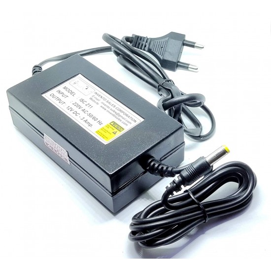 12V 3A DC Power supply AC Adaptor - SMPS - LED Strip - CCTV Power Adaptor