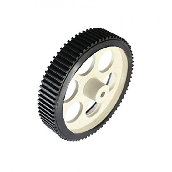 1pcs Plastic Robotic Wheel Durable Rubber White Tire Wheel 100mm x 20mm for Bo Dc Geared Motor