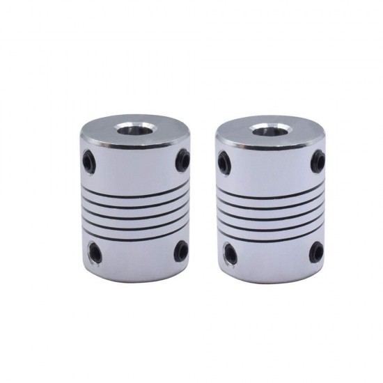 2pcs 5mm x 6mm Aluminum Flexible Coupling 5x6 for Nema 17 Z Axis 3D Printer CNC DIY