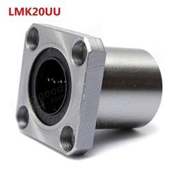 1pcs LMK20UU 20mm Rod Linear Ball Bearing Square Flange for CNC Robotic Machines DIY Project