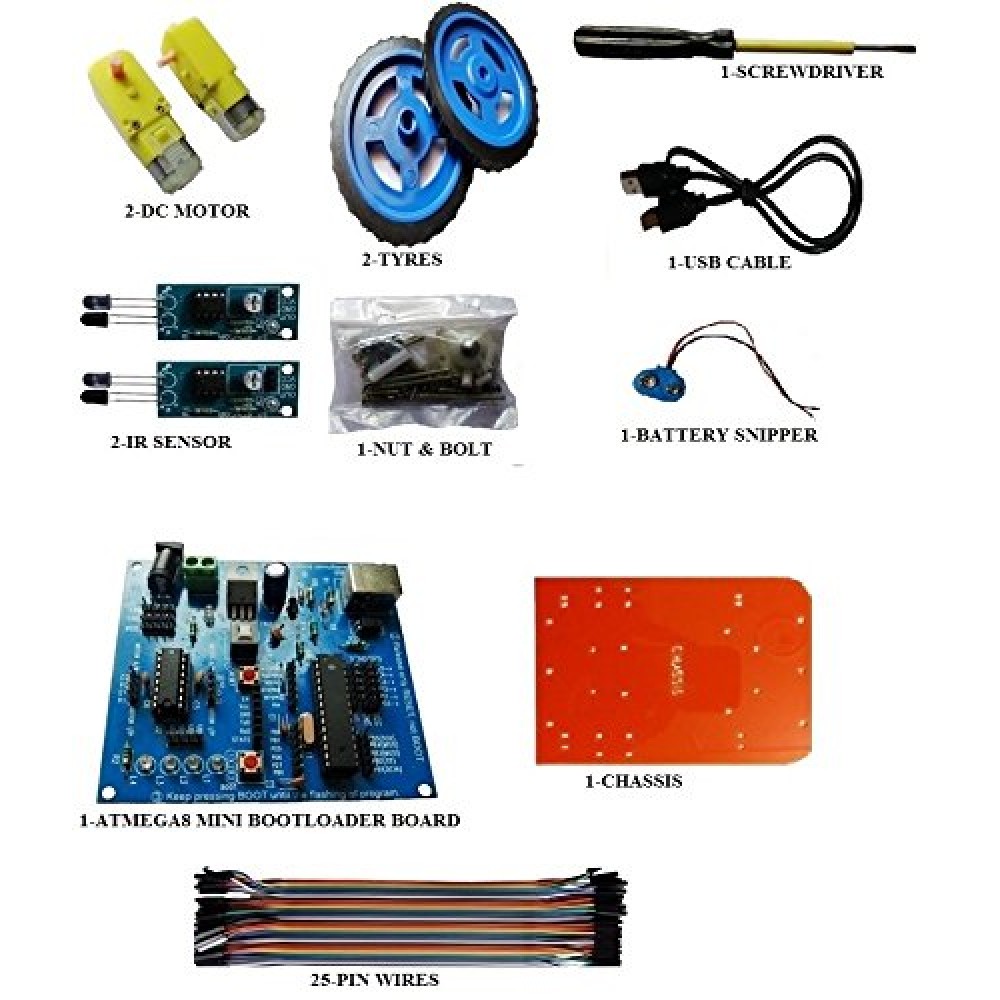 Micro-controller Small Line Tracking Smart Car Line Following Robot LFR ...