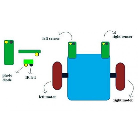 Micro-controller Small Line Tracking Smart Car Line Following Robot LFR DIY Kit
