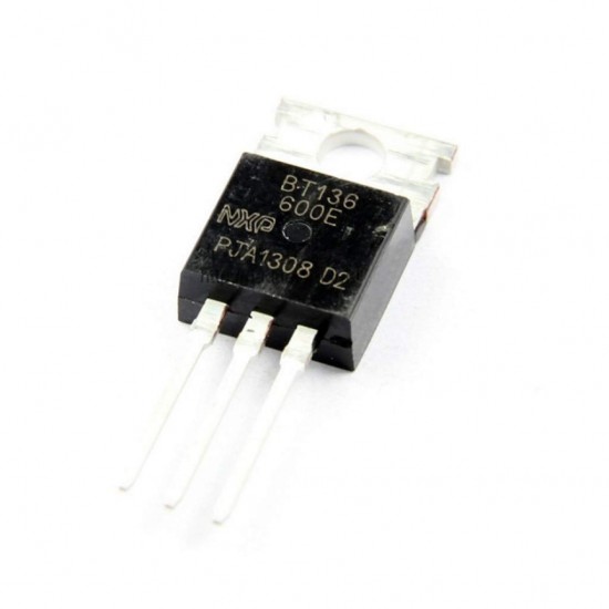 3Pcs BT136-600E,127 - Triac, 600 V, 4 A, TO-220AB, 25 mA, 1 V, 5 W High Switching Speed Silicon Transistor