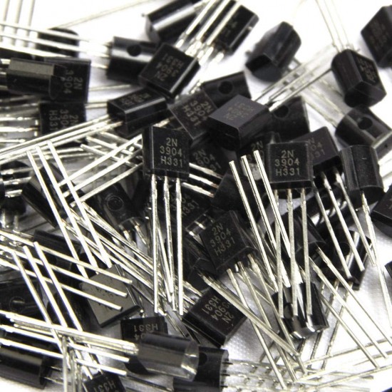 10Pcs 2N3904 BJT Bipolar Single Transistor, NPN, 40 V, 300 MHz, 625 mW, 200 mA, 300 hFE
