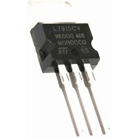 5Pcs LM7915CT Fixed LDO Voltage Regulator, 7915, 35V to -17.5V, 1.1V Dropout, 15Vout, 1.5Aout, TO-220-3