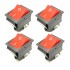 4Pcs KCD4 DPST ON-Off 4 Pin Rocker Boat Switch Indicator 16A/20A AC 250V/125V for Car Motorcycle Electrical DIY